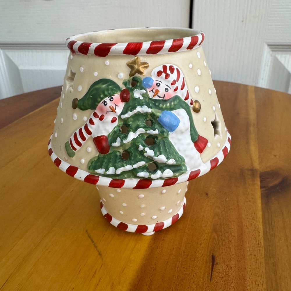 Diane Knott snowman Christmas tea light
